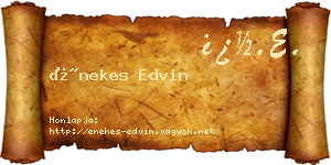 Énekes Edvin névjegykártya